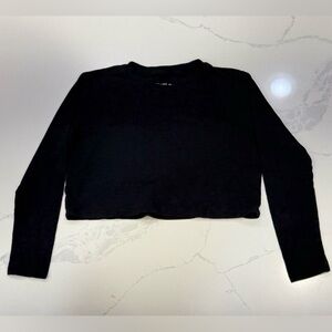 Katie J NYC Cropped Heathered Long Sleeve Top - Size M
